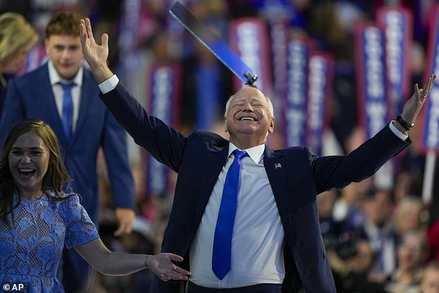 Walz celebrates his nomination as Vice President of the United States with his daughter Hope