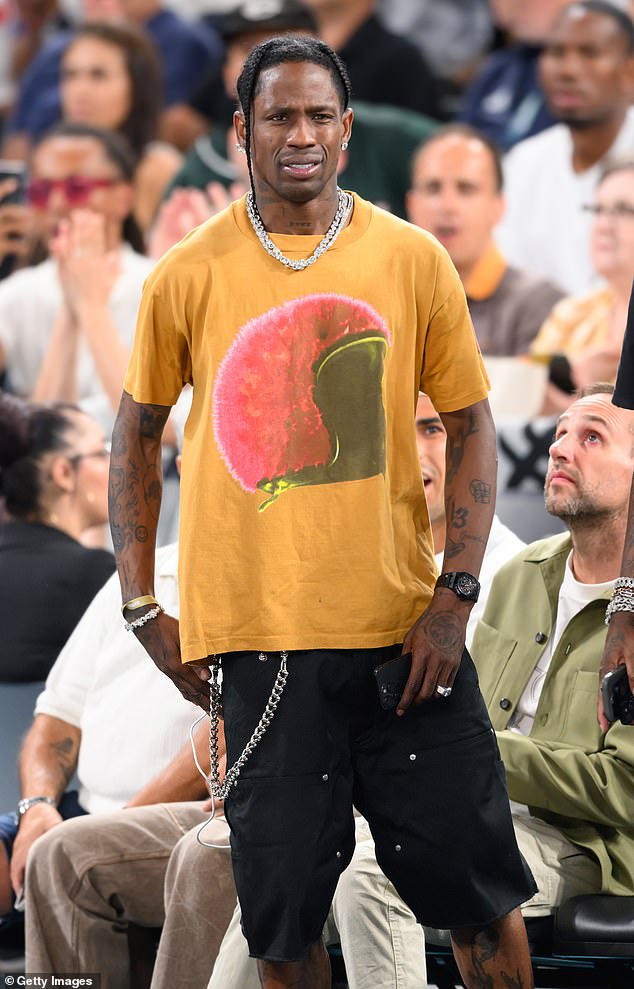 Travis recently found himself in trouble with the law again while in Paris, following an alleged altercation with his bodyguard at the Four Seasons Hotel George V on August 9; seen in Paris earlier this month