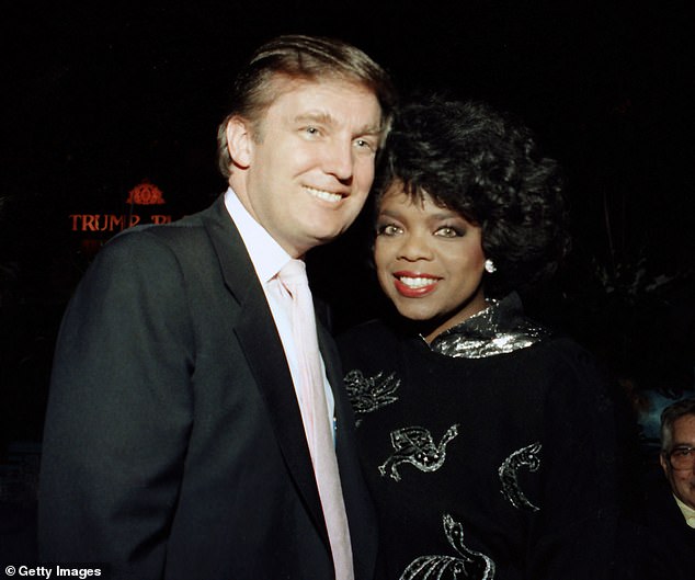 Donald Trump (left) and Oprah Winfrey (right) are photographed together in 1988