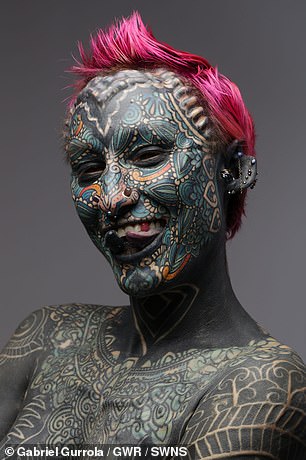 Her 89 body modifications break the previous record, held for more than 10 years by Maria José Cristerna, who had 40 modifications