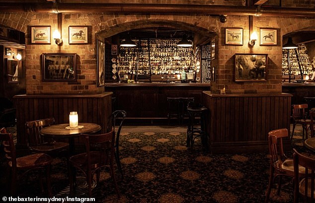 The team of bartenders at the Baxter Inn (pictured) are said to have competed to sleep with customers in a storage room, with the first to emerge victorious being offered a $1,000 bottle of wine.