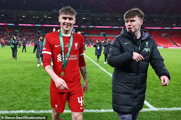 The former Newcastle academy star played in Liverpool's Carabao Cup final victory at Wembley