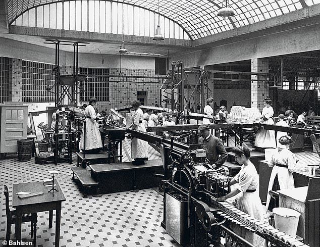 Most of the forced laborers at Bahlsen in Hanover were women, many from Nazi-occupied Poland and Ukraine. Pictured: Bahlsen production line in Germany in the 1930s