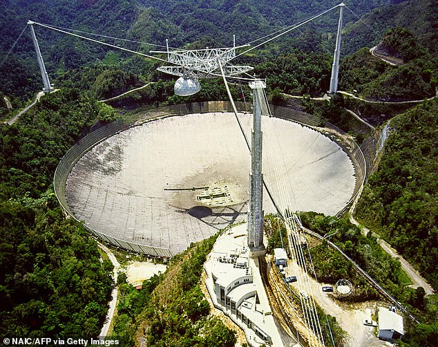 Researchers have used data from the now-defunct Arecibo Observatory (pictured) to find signals that match the original WOW! signal. This evidence suggests that it could be the product of a giant space laser