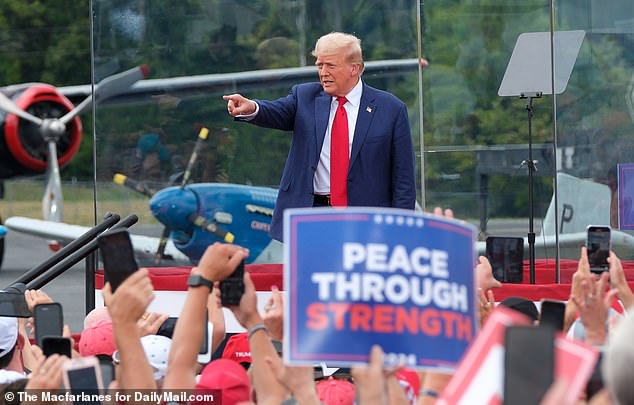 On Monday, Trump talked about the economy, on Tuesday he talked about law and order, and on Wednesday he delivered his national security message: 'peace through strength'