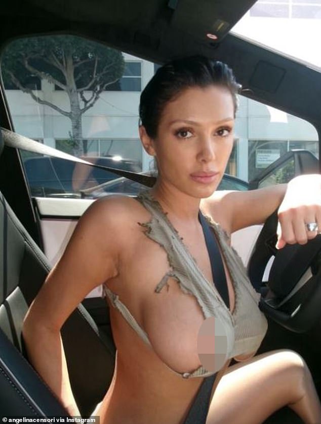 While it's unclear when the pair visited the KFC, Censori's sister, Angelina, posted a photo of her in the same revealing outfit to her Instagram Story on Saturday