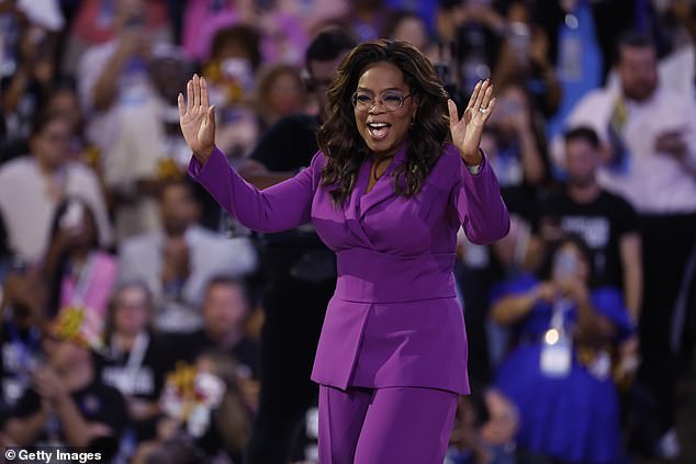 “We are beyond the ridiculous tweets, lies and foolishness,” Oprah said, comments clearly aimed at the Republican candidate, former President Donald Trump