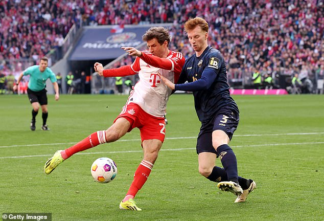 Defender Van den Berg (right) impressed during a loan spell at Mainz in Germany last season