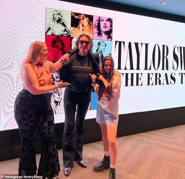 Jonathan spent quality time with his beloved daughters and danced the night away to the singer's hits (Honey, left, pictured with her father)