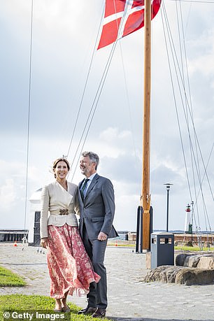 Frederik and Mary were photographed laughing and smiling together, and later wrote on Instagram how Bornholm lived up to its nickname 'sun island'.