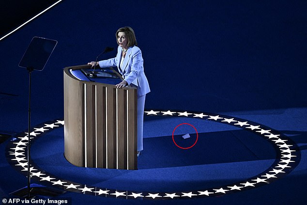 Some on social media speculated that it was toilet paper thrown on stage, but closer inspection suggested a less sinister explanation