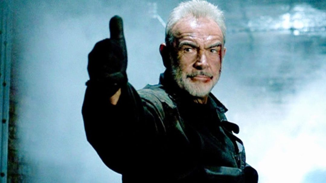 Sean Connery as John Patrick Mason giving the thumbs up in The Rock (1996).