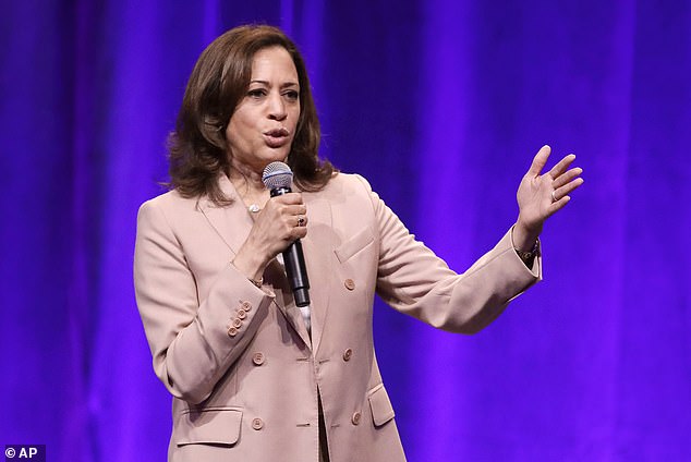 Democratic presidential candidate Sen. Kamala Harris, D-Calif., speaks during the National Urban League Conference in Indianapolis, July 26, 2019.