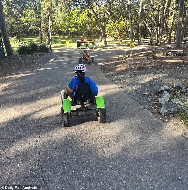 They also loved these pedal cars - we had them for about two hours at $5 for 30 minutes