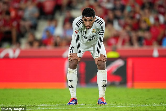 Jude Bellingham operated in a three-man midfield but Madrid struggled to stretch their opponents