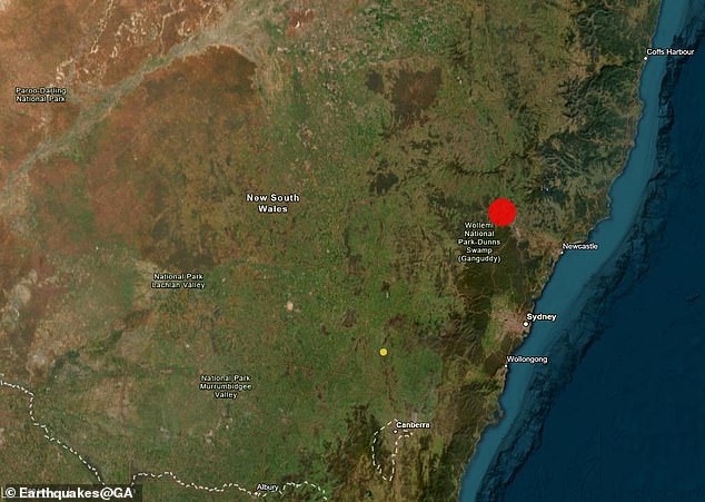 According to the Geoscience Australia website, the earthquake is believed to have occurred at a depth of 10 km and 14 km east of Denman.