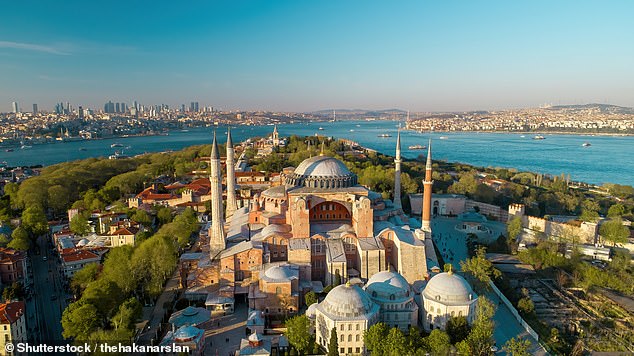 Surrounded by the city's major attractions, Hotel Ibrahim Pasha offers views of 'both sides of the Bosphorus and Hagia Sophia (above)', says Rob