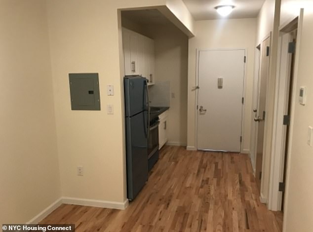 A kitchenette in one of the discounted apartments. Applicants must use the property as their primary residence