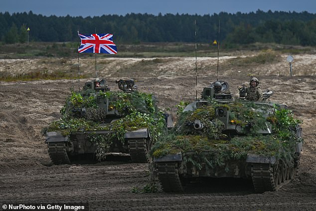 Sir Patrick warned last year that Britain's donation of 14 Challenger 2 tanks (pictured) to Kiev had left 