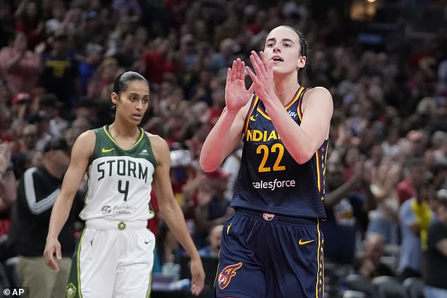 Skylar Diggins-Smith was caught colliding with Caitlin Clark late in Sunday's match