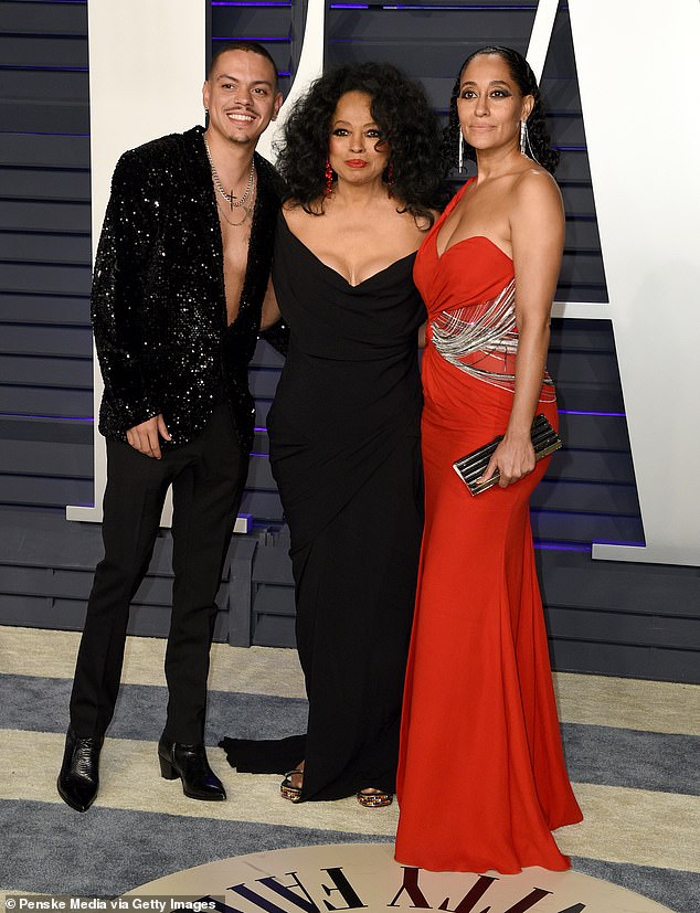 The Theme From Mahogany singer celebrated her 80th birthday in March, seen here at the 2019 Vanity Fair Oscar party with son Evan and daughter Tracee