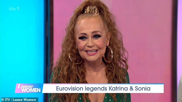 The launch party comes after the Eurovision icon appeared unrecognisable during an appearance on Loose Women earlier this year (pictured on Loose Women in May)