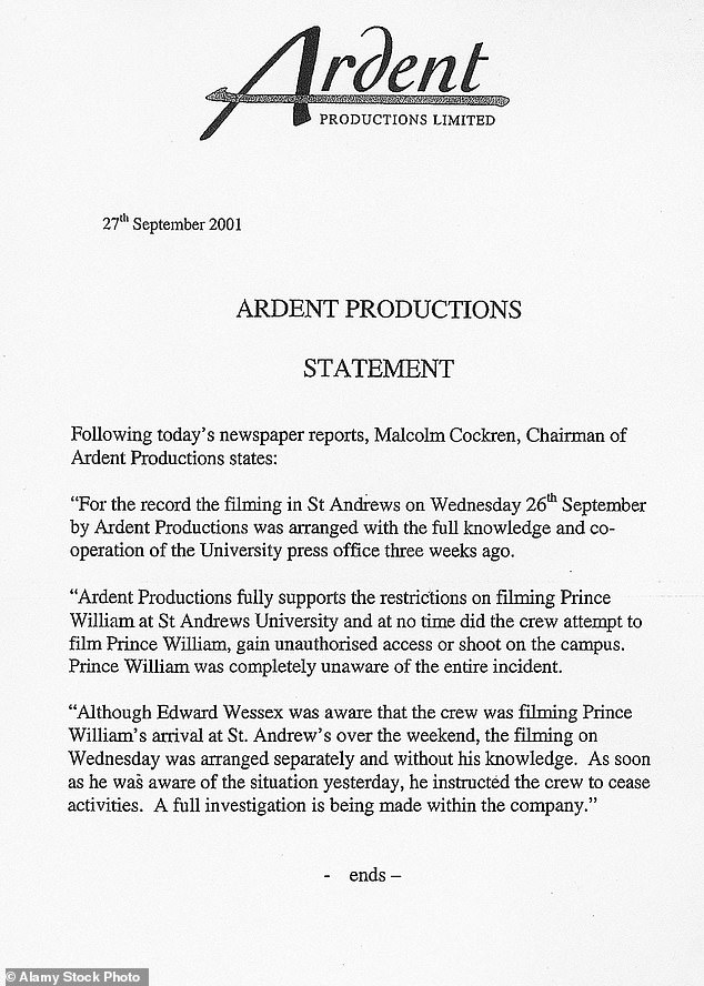 A statement released by the company's chairman, Malcolm Cockren, the day after the incident said they had made arrangements 