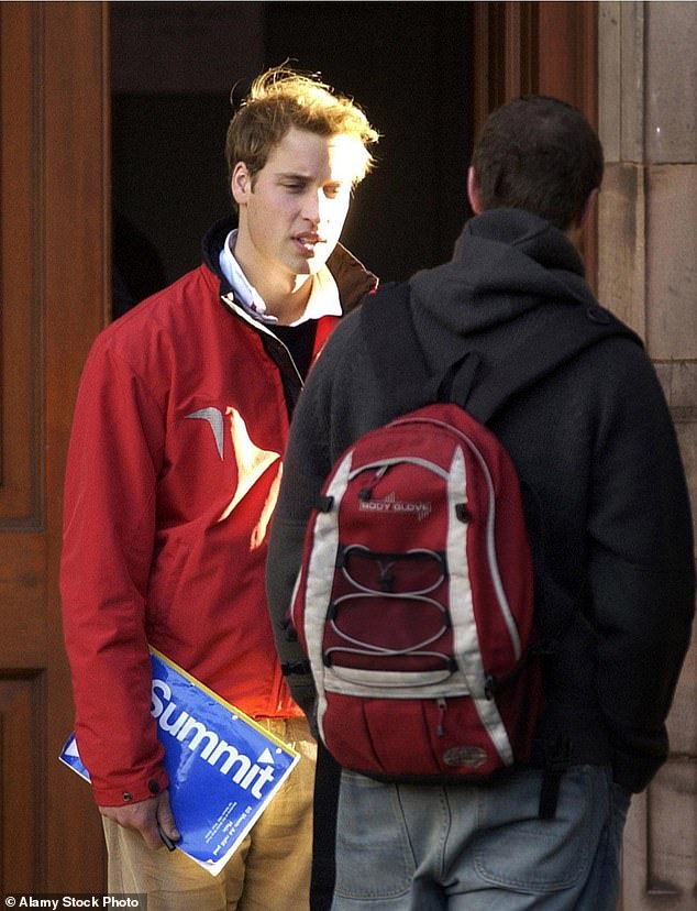 William, pictured at university, started out studying art history before switching to geography