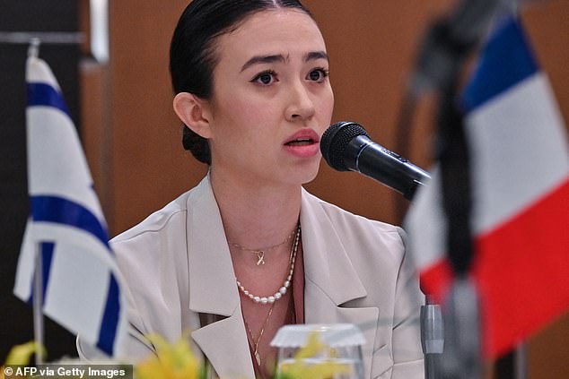 Noa speaks during a visit to Tokyo on August 21