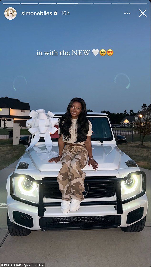 Biles also purchased a 2025 Mercedes-Benz G 550 SUV, which costs $149,400 - $175,000