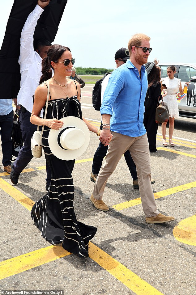 Meghan Markle and Prince Harry visit Cartagena, Colombia on August 17, one of three major Colombian cities they visited during the quasi-royal tour