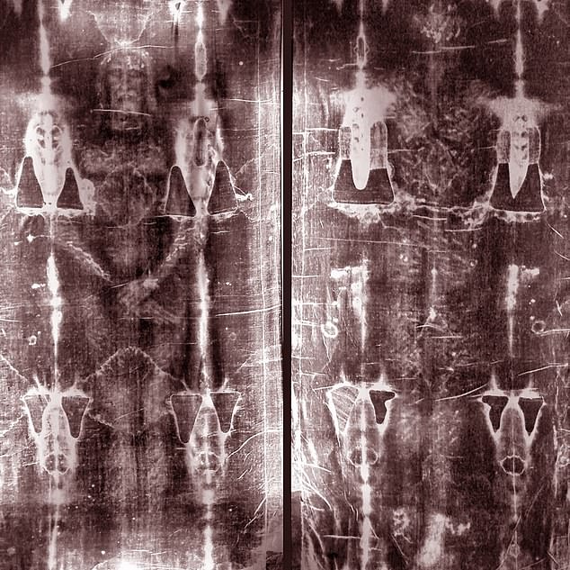 The Shroud of Turin is a 14-foot-long piece of linen with a faint image of the front and back of a man who Christians believe is Jesus