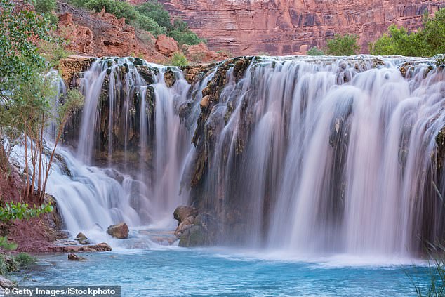 Nickerson and her husband Andrew were hiking in the Havasupai area, seen here, when flooding hit, separating the couple