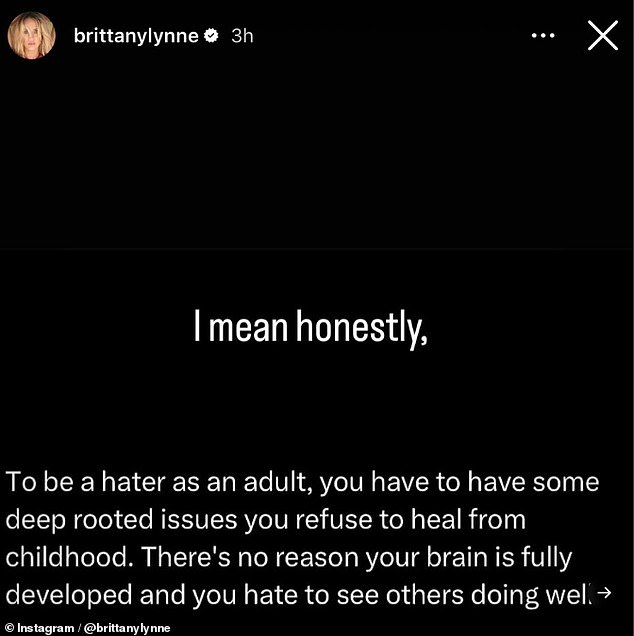 Brittany hit back at her critics, saying there's no reason their brains are 'fully developed'