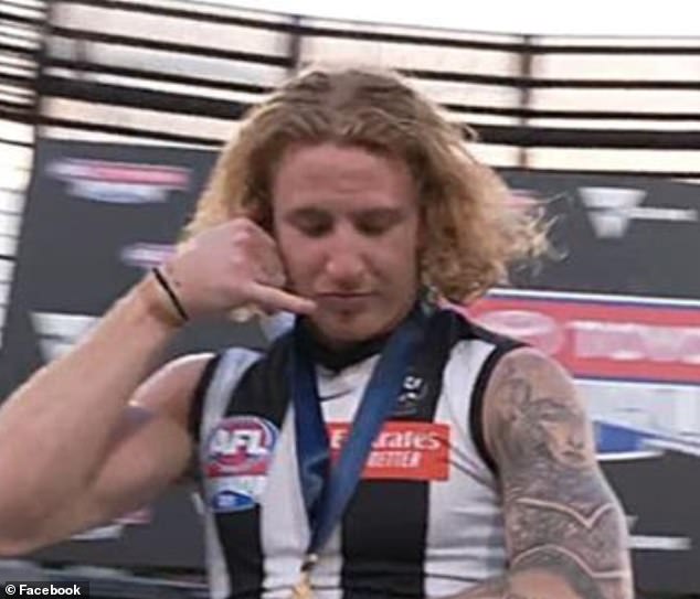 McCreery has previously been criticised for this telephone gesture after the grand final