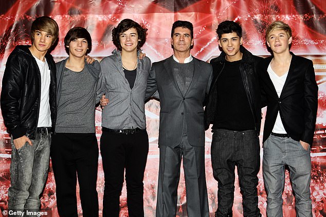 Zayn has had a number of hairstyles since rising to fame in 2010 as part of One Direction, alongside Liam Payne, Louis Tomlinson, Harry Styles and Niall Horan (pictured with Simon Cowell on the ITV talent show)