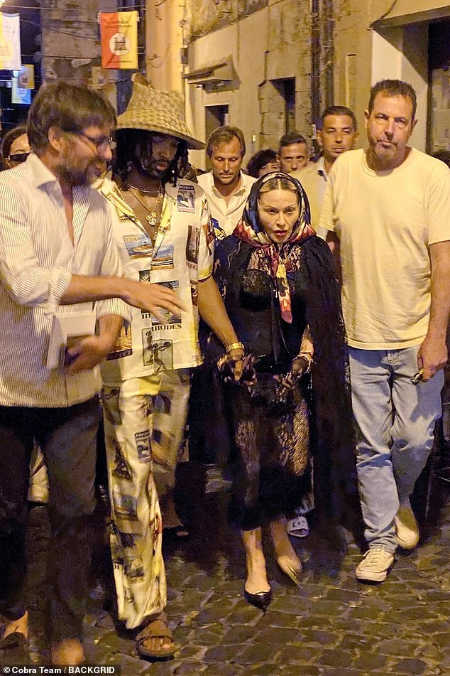 Madonna in Terracina, Italy, with her boyfriend Akeem Morris this week