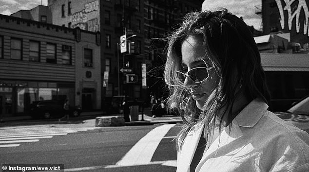 She posed in striking black and white photos with New York's landmarks in the background