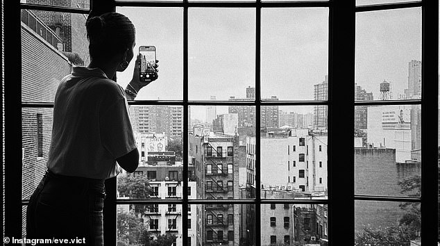 Other photos showed her grabbing a bite to eat on a busy street or looking out the window of her picturesque apartment.