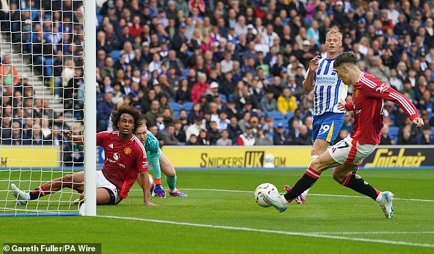 Erik Ten Hags' men were unlucky not to take the lead after Garnacho's shot was ruled out for offside after the substitute's effort was slightly touched by Zirkzee, who was in an offside position