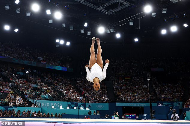 Chiles originally finished fifth on the floor exercise, but was moved up to third after an appeal