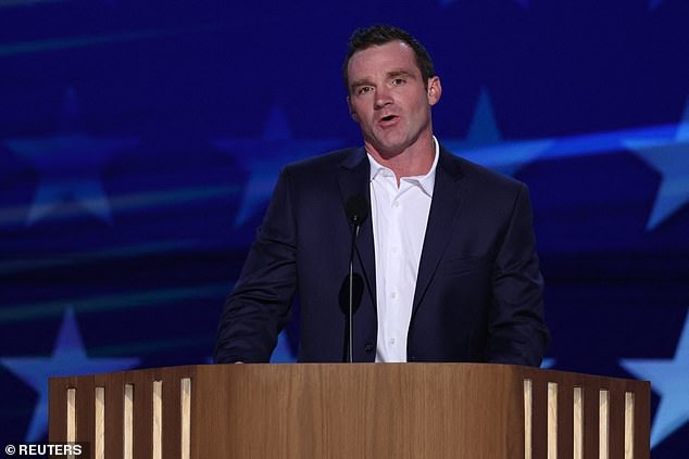 Two-time Trump voter Kyle Sweetser speaks at the Democratic National Convention. Democrats are looking to remobilize and expand the anti-Trump coalition that helped Biden win in 2020 with the help of Republicans telling their stories in 2024