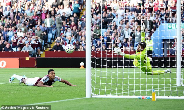 David Raya made a sensational reflex save to keep Watkins off the ball in the second half when the England player looked to have scored