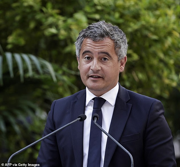 French Interior Minister Gerald Darmanin (pictured) described the incident as a 