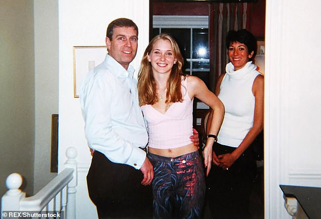 Prince Andrew and Virginia Roberts Giuffre, 17, pictured together at Ghislaine Maxwell's London townhouse on March 13, 2001