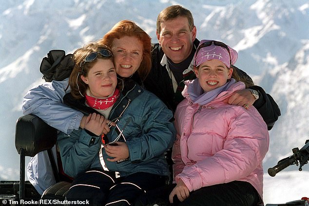 Prince Andrew pictured with his wife Sarah Ferguson, Duchess of York, and their daughters Beatrice and Eugenie