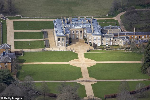 Aerial view of Althorp, this Grade II listed country house was the home of Lady Diana Spencer, who later became Princess of Wales