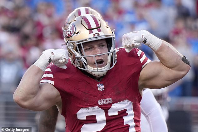 McCaffrey had a great season in 2023, being named first-team All-Pro at RB