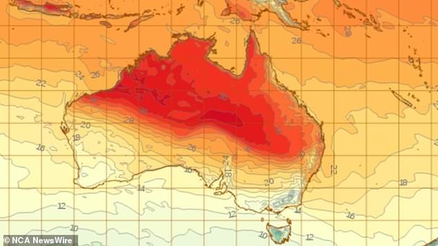 The weather system is expected to push temperatures above 30 degrees Celsius in Brisbane on Monday before reaching northern New South Wales later in the week