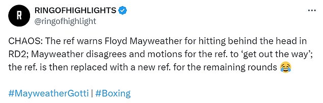 1724574528 210 Fans baffled as Floyd Mayweather seems to fire referee mid fight